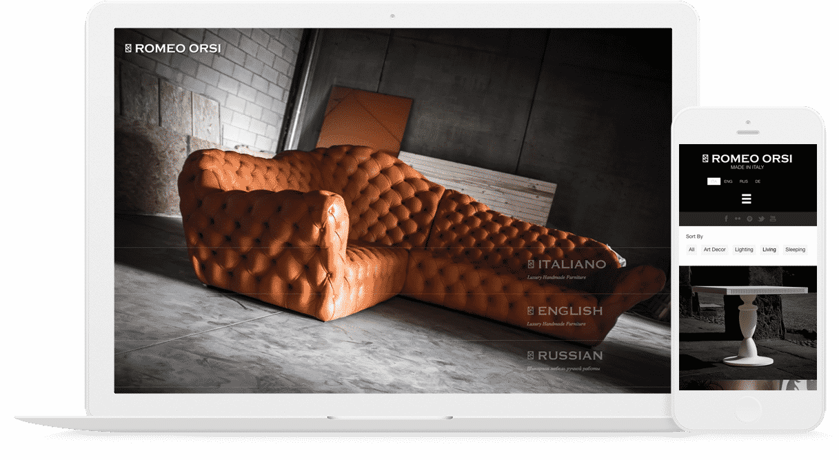 creazione sito azienda di interior design mobile responsive