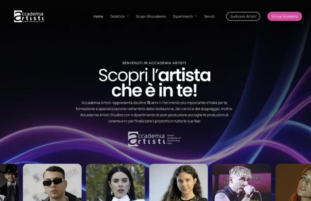 Realizzazione sito web scuola professionale e enti di formazione, arte e spettacolo