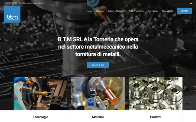 realizzazione sito web azienda tornitura metalli